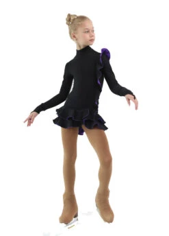 IceDress Figure Skating Dress - Thermal - Flamenco (Black With Violet) -Skate Shop 05702b209780 60639 38521.1582429592