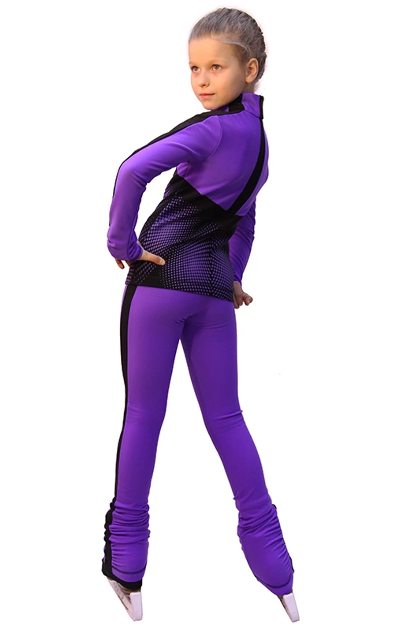 IceDress Figure Skating Pants- Jump (Purple With Black Stripes) 5 IceDress Figure Skating Pants- Jump (Purple With Black Stripes) - Image 3