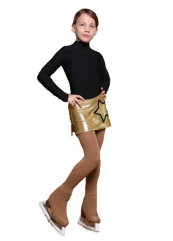 IceDress - Figure Skating Skirts - Golden Sky (Gold With Black)
