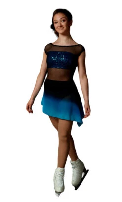 Elite Xpression - Sparkly Turquoise Crop Top Dress