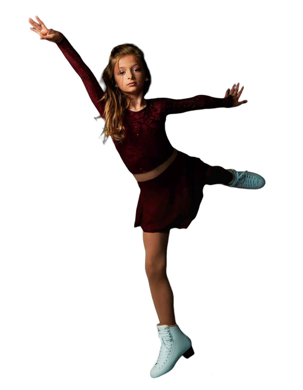 Elite Xpression - Burgundy Crop Top Dress With Mesh 3 Elite Xpression - Burgundy Crop Top Dress With Mesh