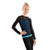 IceDress - Figure Skating Two-Layer Top : Mesh Long Sleeve With Cami Top (Black And Blue) 1 IceDress - Figure Skating Two-Layer Top : Mesh Long Sleeve With Cami Top (Black And Blue) -Skate Shop 1.1672309949 41837.1672314365