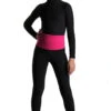 IceDress - High-Waisted Thermal Figure Skating Legging With Wide Band (Black And Fuchsia)