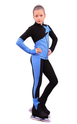 IceDress Figure Skating Outfit - Thermal - Space (Black With Blue)