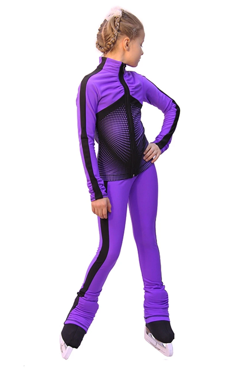 IceDress Figure Skating Pants- Jump (Purple With Black Stripes) 4 IceDress Figure Skating Pants- Jump (Purple With Black Stripes) - Image 2
