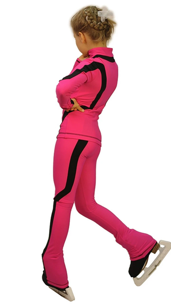 IceDress Figure Skating Outfit - Thermal -Flip (Fuchsia With Black Line) 3 IceDress Figure Skating Outfit - Thermal -Flip (Fuchsia With Black Line)