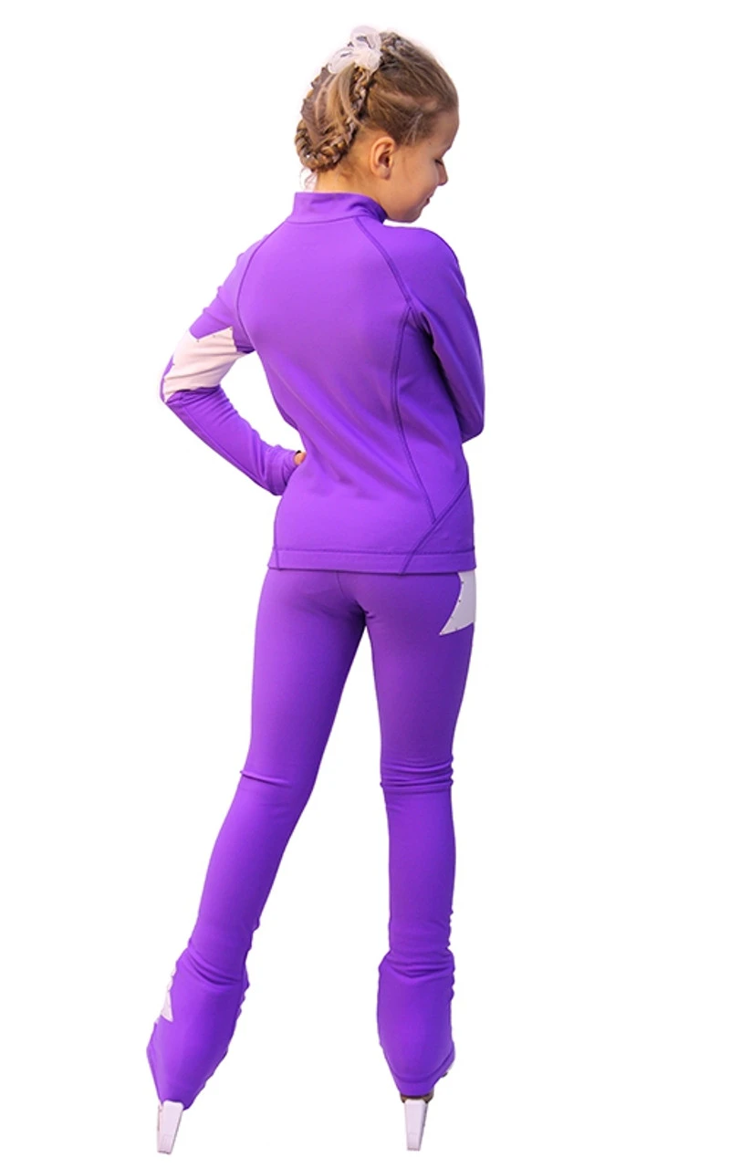 IceDress Figure Skating Outfit - Thermal - Star (with Pants) (30% OFF, Size AL, Purple With White) 6 IceDress Figure Skating Outfit - Thermal - Star (with Pants) (30% OFF, Size AL, Purple With White) - Image 4