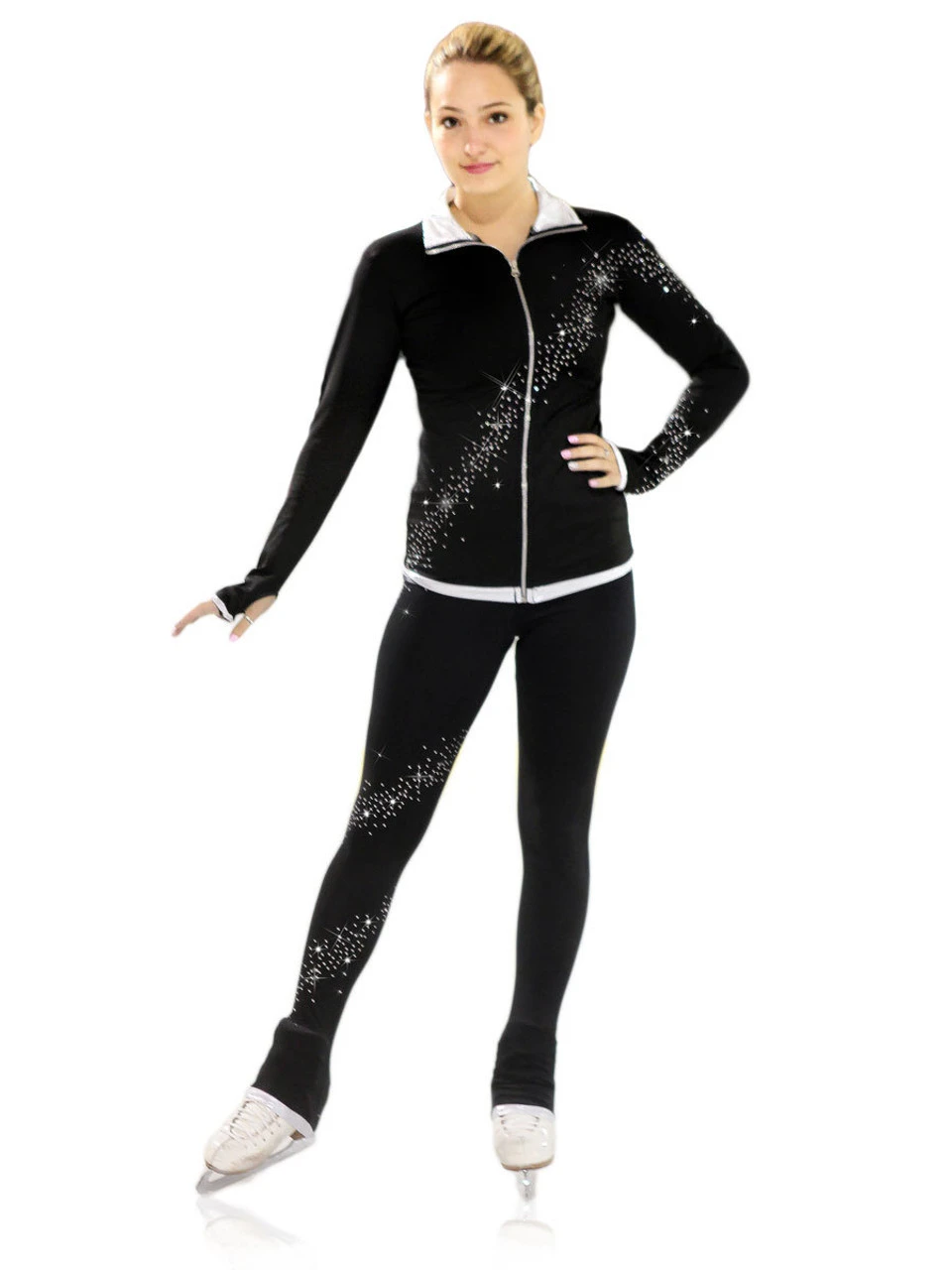 Kami-So Figure Skating Jacket - Crystal Spiral Silver (15% OFF) 4 Kami-So Figure Skating Jacket - Crystal Spiral Silver (15% OFF) - Image 2