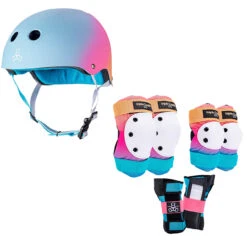 Triple Eight Rollerskating Combo Set - Pads & Helmet (Sunset)