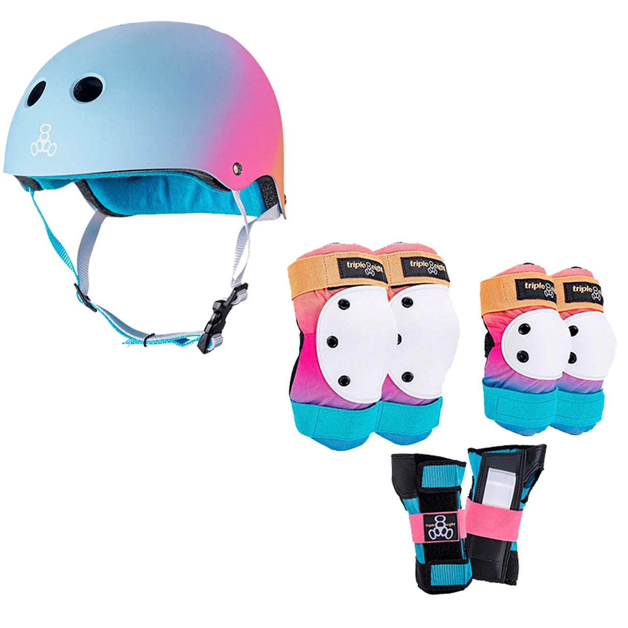 Triple Eight Rollerskating Combo Set - Pads & Helmet (Sunset) 3 Triple Eight Rollerskating Combo Set - Pads & Helmet (Sunset)