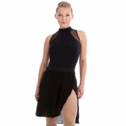 Elite Xpression - Black Chiffon Skirt - Large Waist Band