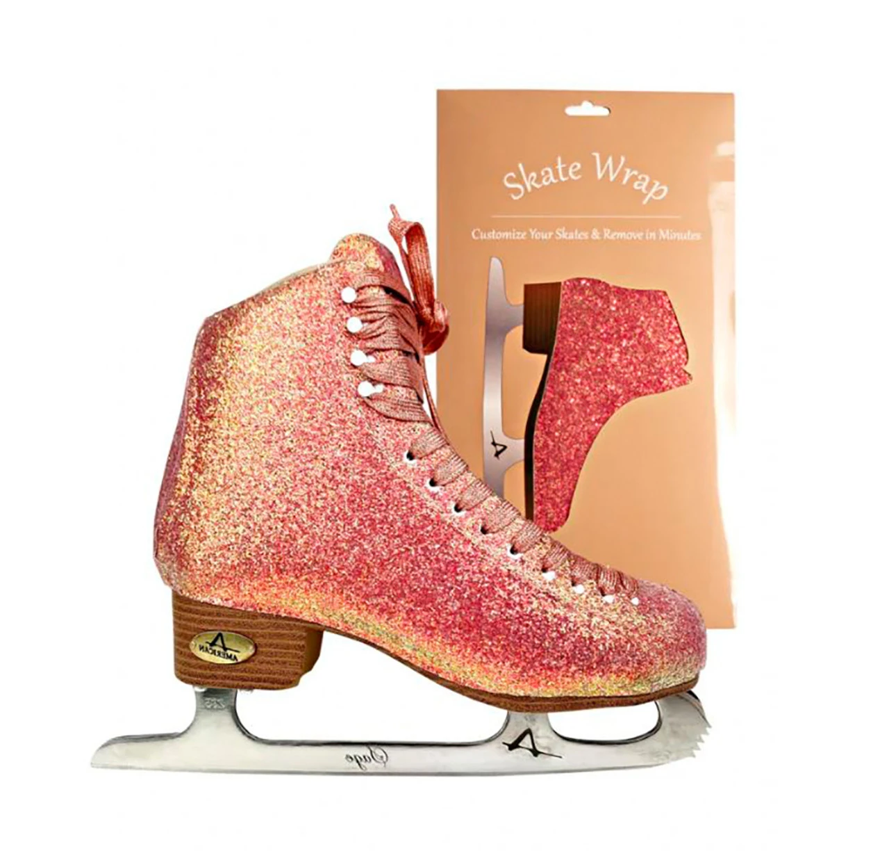 American Athletic Skate Wrap Womens - Sparkle Light Pink 3 American Athletic Skate Wrap Womens - Sparkle Light Pink