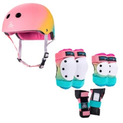 Triple Eight Rollerskating Combo Set - Pads & Helmet (Shaved Ice)