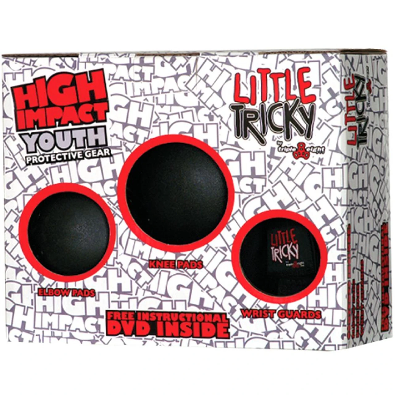 Triple Eight Youth Little Tricky Roller Skate Protective Pack (Black, Junior) 3 Triple Eight Youth Little Tricky Roller Skate Protective Pack (Black, Junior)