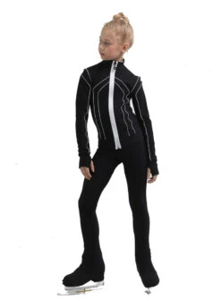 IceDress Figure Skating Pants - Thermal - Kant (Black With White)