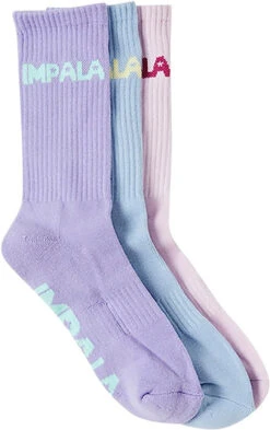 Impala Rollerskate Socks 3pk (Pastel)