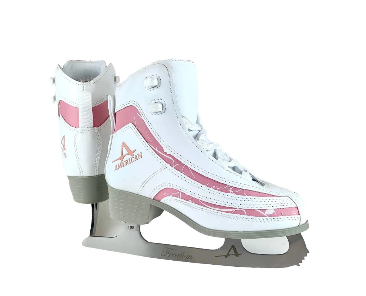 American Athletic -Girl's Soft Boot Ice Skates With Pink Trim 3 American Athletic -Girl's Soft Boot Ice Skates With Pink Trim
