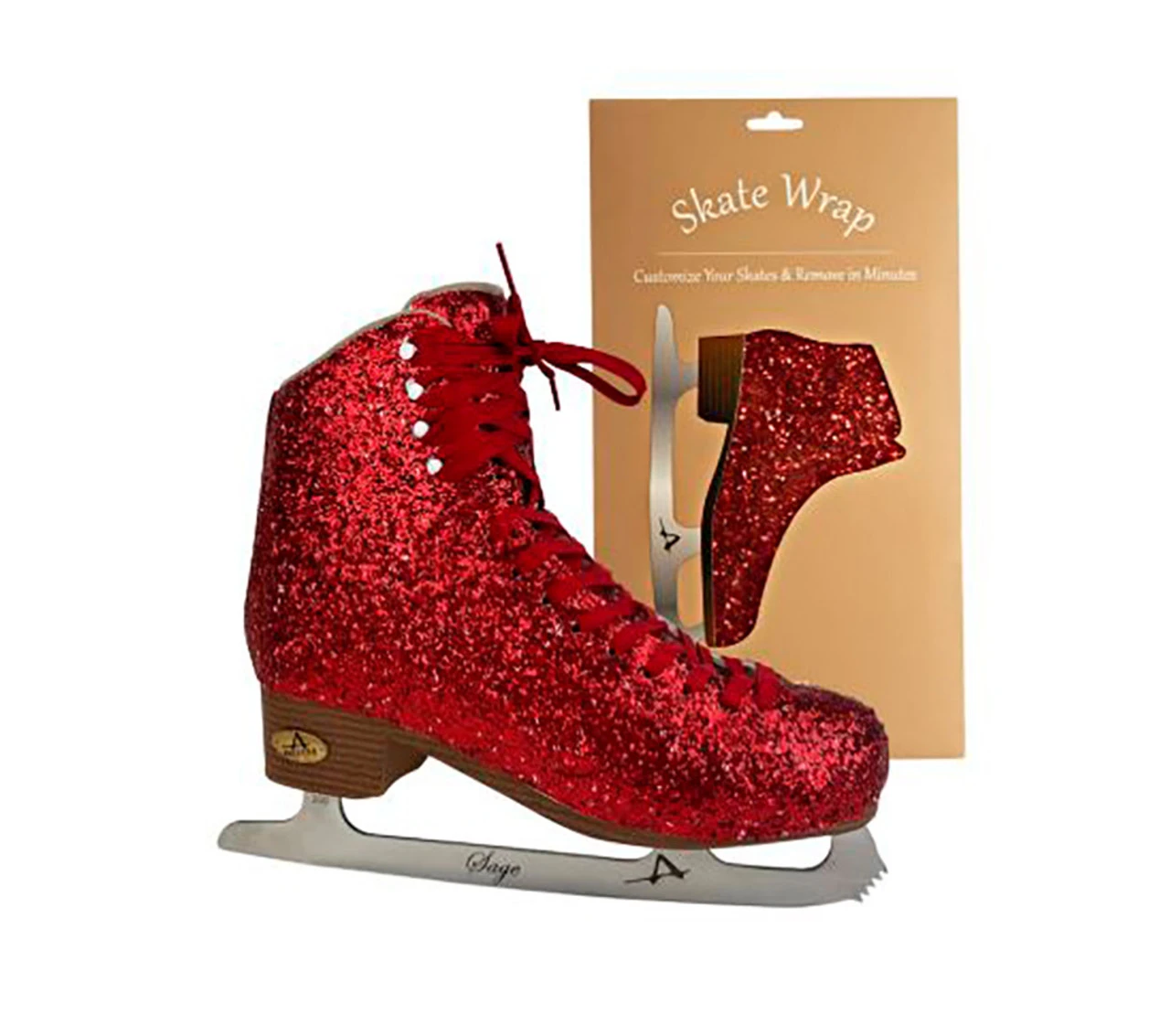 American Athletic Skate Wrap Womens - Sparkle Red 3 American Athletic Skate Wrap Womens - Sparkle Red