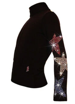 Figure Skating Jacket - "Stars Trio" Rhinestones Applique