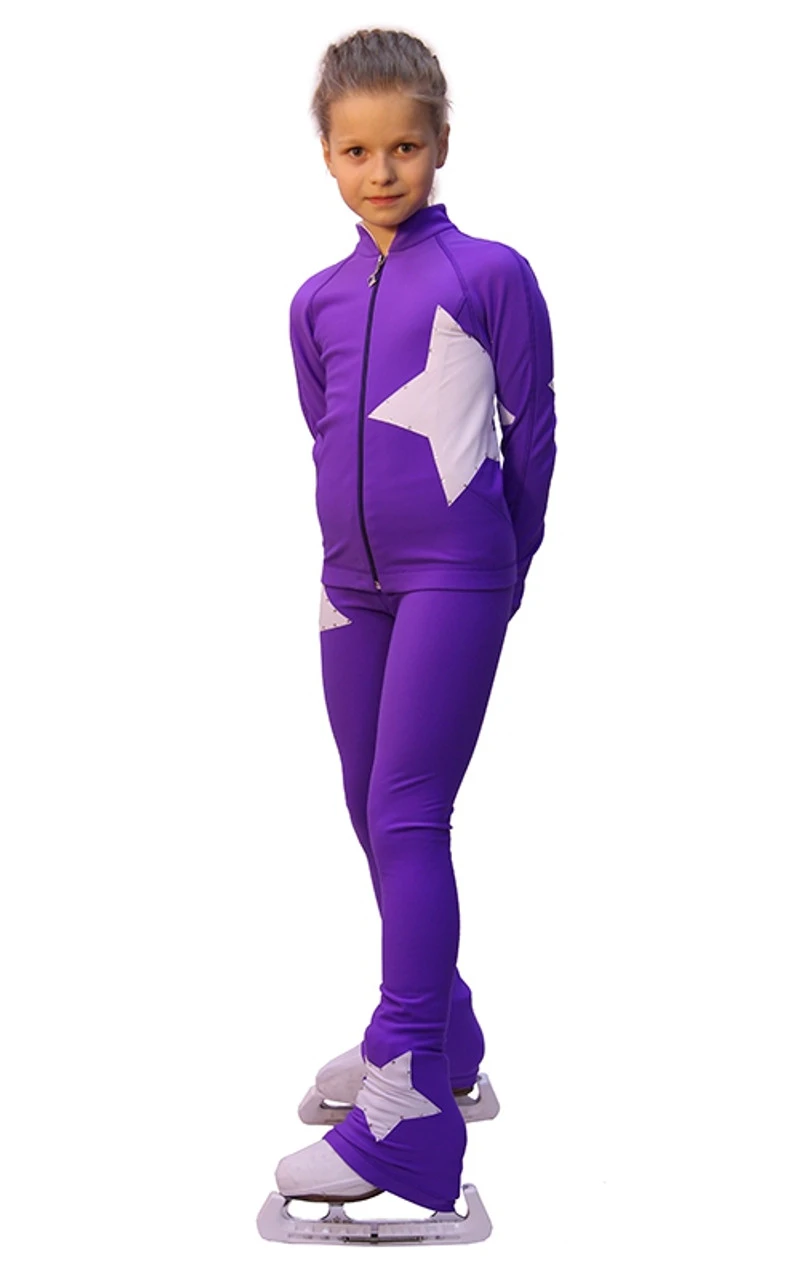 IceDress Figure Skating Outfit - Thermal - Star (with Pants) (30% OFF, Size AL, Purple With White) 4 IceDress Figure Skating Outfit - Thermal - Star (with Pants) (30% OFF, Size AL, Purple With White) - Image 2