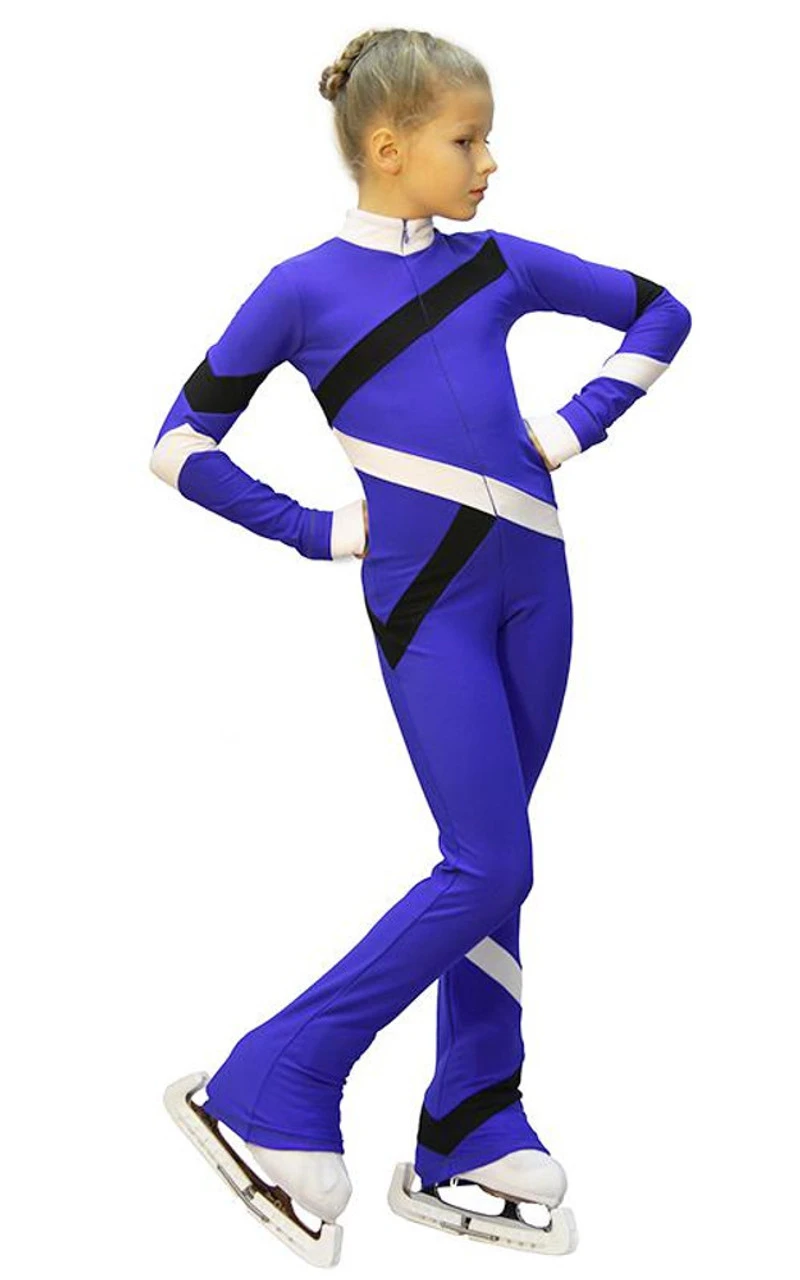 IceDress - Figure Skating Training Overalls - Quad (Cornflower, Black And White) 5 IceDress - Figure Skating Training Overalls - Quad (Cornflower, Black And White) - Image 3