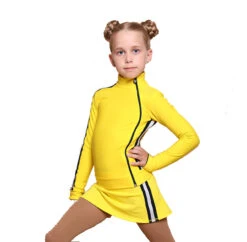 IceDress Figure Skating Jacket - Thermal - Olympus (Yellow With Black Lamps)