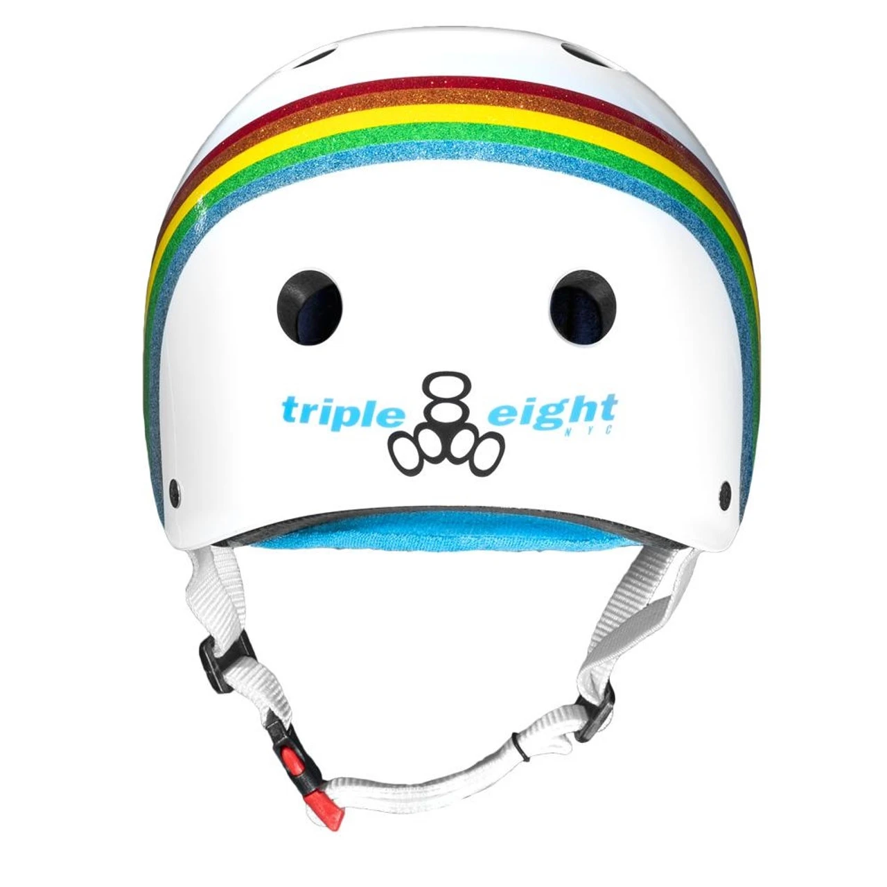 Triple Eight THE Certified Sweatsaver Rollerskating Helmet - White Rainbow Sparkle 5 Triple Eight THE Certified Sweatsaver Rollerskating Helmet - White Rainbow Sparkle - Image 3