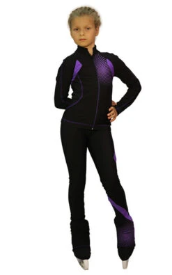 IceDress Figure Skating Outfit - Thermal -Euler (Black And Purple)