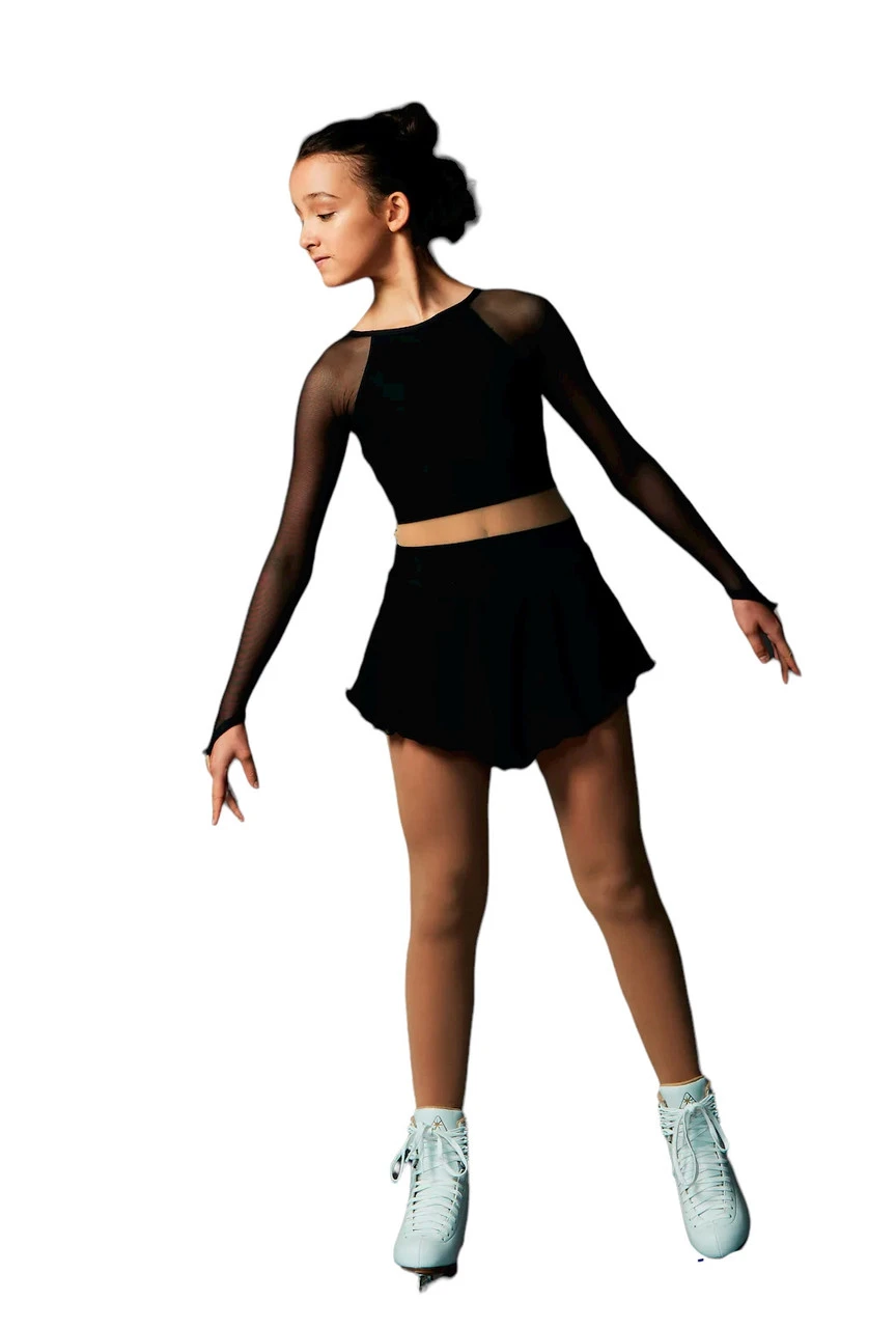 Elite Xpression - Black Crop Top Dress With Mesh Dress 4 Elite Xpression - Black Crop Top Dress With Mesh Dress - Image 2