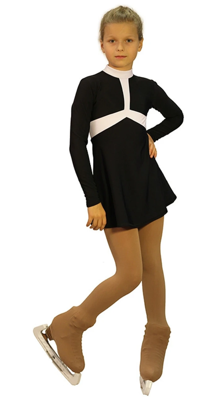 IceDress Figure Skating Dress- Arabesque (Black And White) 3 IceDress Figure Skating Dress- Arabesque (Black And White)