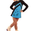 IceDress Figure Skating Dress - Thermal - Velvet (Black With Blue, Swirls)