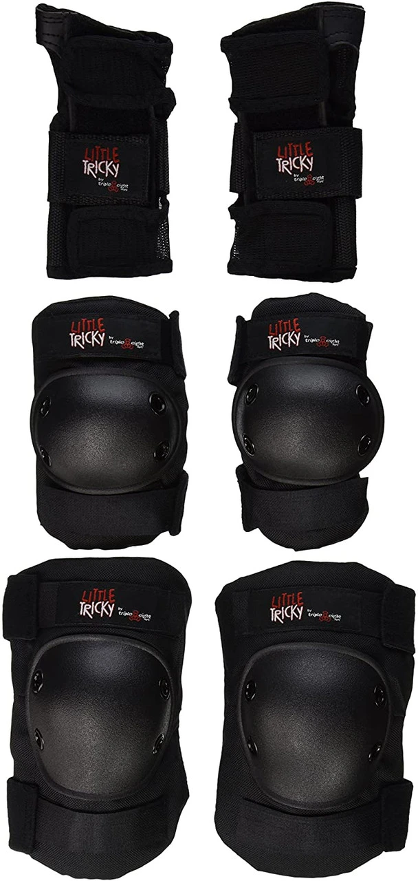 Triple Eight Youth Little Tricky Roller Skate Protective Pack (Black, Junior) 4 Triple Eight Youth Little Tricky Roller Skate Protective Pack (Black, Junior) - Image 2