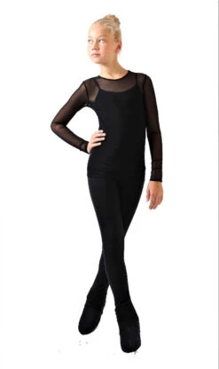 IceDress - Figure Skating Two-Layer Top : Mesh Long Sleeve With Cami Top (Black And Black) -Skate Shop 3.1672310037 86089.1672314380