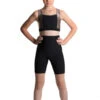 Icedress - Crop-Top And Biker Shorts With Criss Cross Lace Design (Black And Beige)