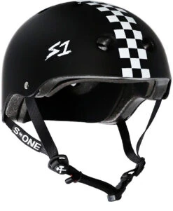 S1 Lifer Helmet - Black Matte W/ White Checkers