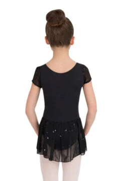 Capezio Little Girls' Sequined Puff Sleeve Dress 7 Capezio Little Girls' Sequined Puff Sleeve Dress -Skate Shop 3948C Capezio Childs Sequined Puff Sleeve Dress BLK 2 49941.1571397714