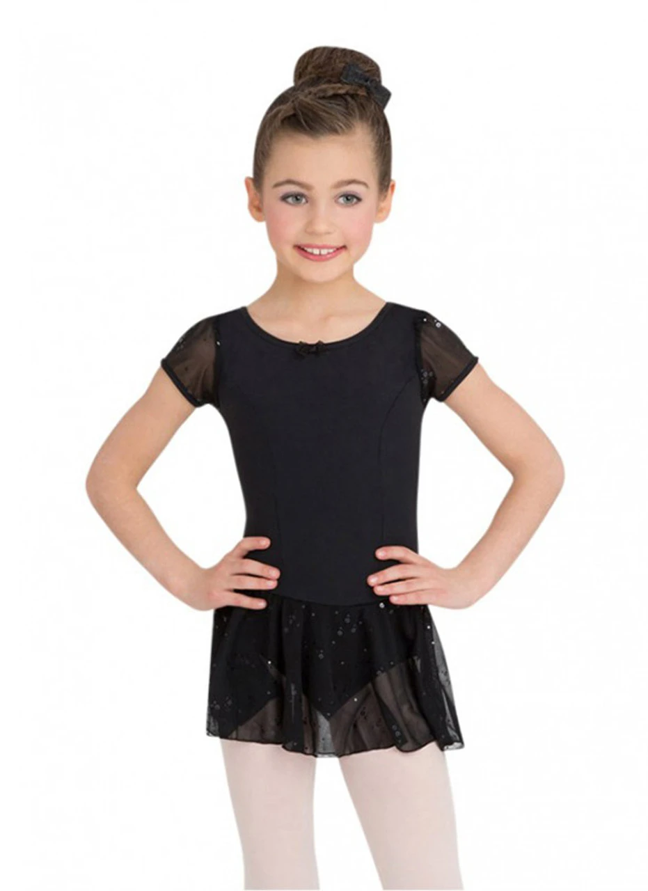 Capezio Little Girls' Sequined Puff Sleeve Dress 3 Capezio Little Girls' Sequined Puff Sleeve Dress