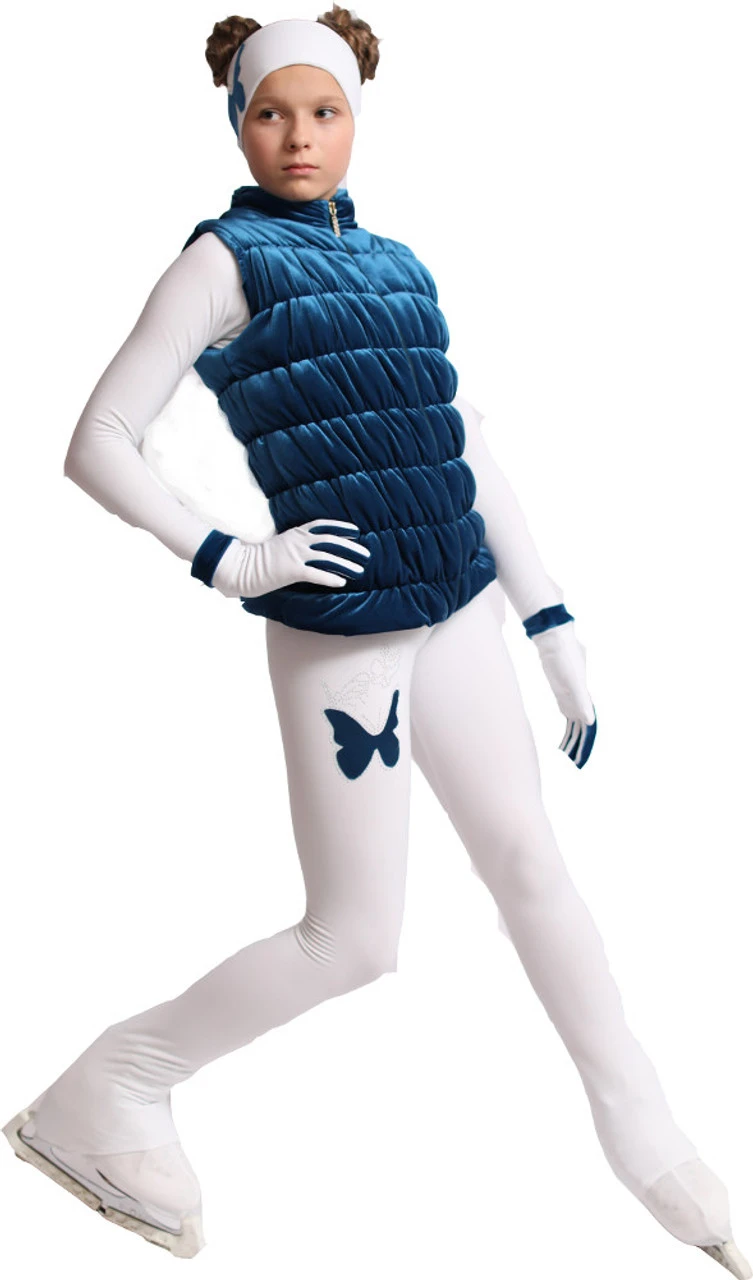 IceDress Figure Skating Vest - Thermal - Velvet (Aquamarine) 8 IceDress Figure Skating Vest - Thermal - Velvet (Aquamarine) - Image 6