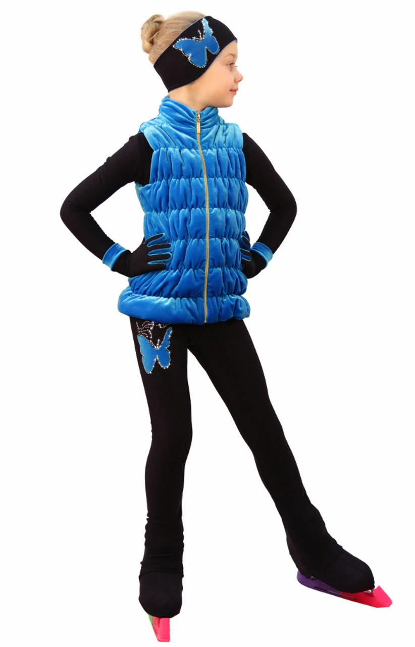 IceDress Figure Skating Vest - Thermal - Velvet (Blue) 7 IceDress Figure Skating Vest - Thermal - Velvet (Blue) - Image 5