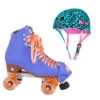 Moxi Combo Set - Beach Bunny Roller Skate (Periwinkle Sunset) & Helmet (Leo)
