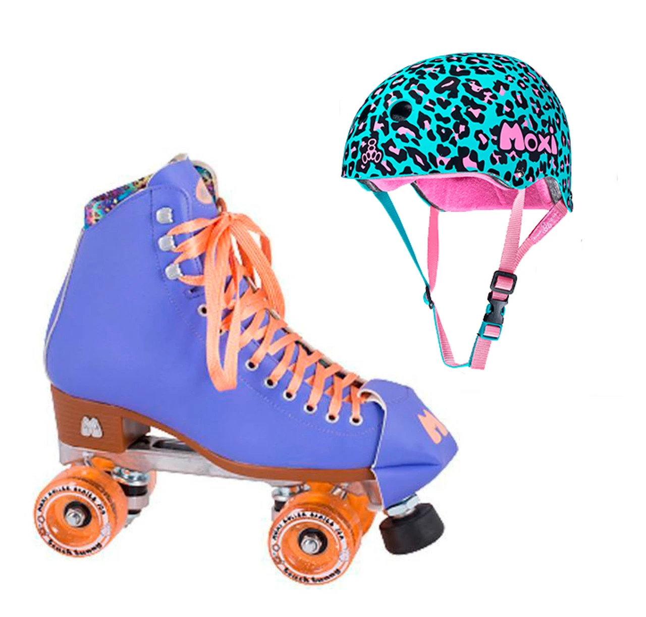 Moxi Combo Set - Beach Bunny Roller Skate (Periwinkle Sunset) & Helmet (Leo) 3 Moxi Combo Set - Beach Bunny Roller Skate (Periwinkle Sunset) & Helmet (Leo)