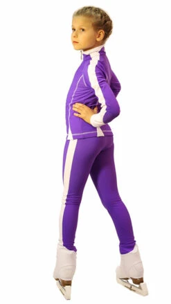 IceDress Figure Skating Thermal Jacket -Bracket (Violet With White Line)
