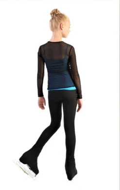 IceDress - Figure Skating Two-Layer Top : Mesh Long Sleeve With Cami Top (Black And Blue) -Skate Shop 4.1672309954 69566.1672314365