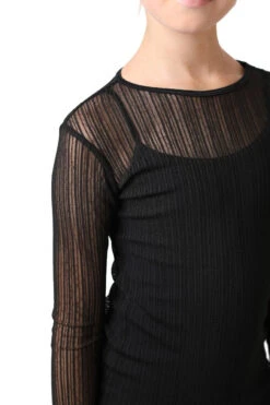 IceDress Ice - Figure Skating Two-Layer Top : Mesh Long Sleeve With Cami Top (Black And Black) -Skate Shop 4.1672310095 86831.1672314388