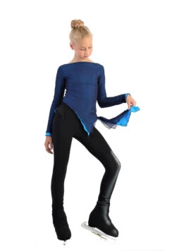 IceDress - Thermal Figure Skating Outfit "Gravity" - Mesh Top And Pants (Blue/Blue And Black) -Skate Shop 4.1672311972 07699.1672314635