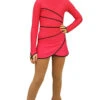 IceDress Figure Skating Dress-Thermal - Grace (Raspberry With Black Line)