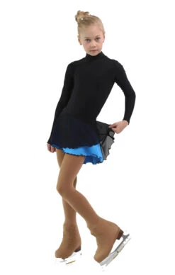 IceDress - Figure Skating Skirts - Harmony (Black With Blue )