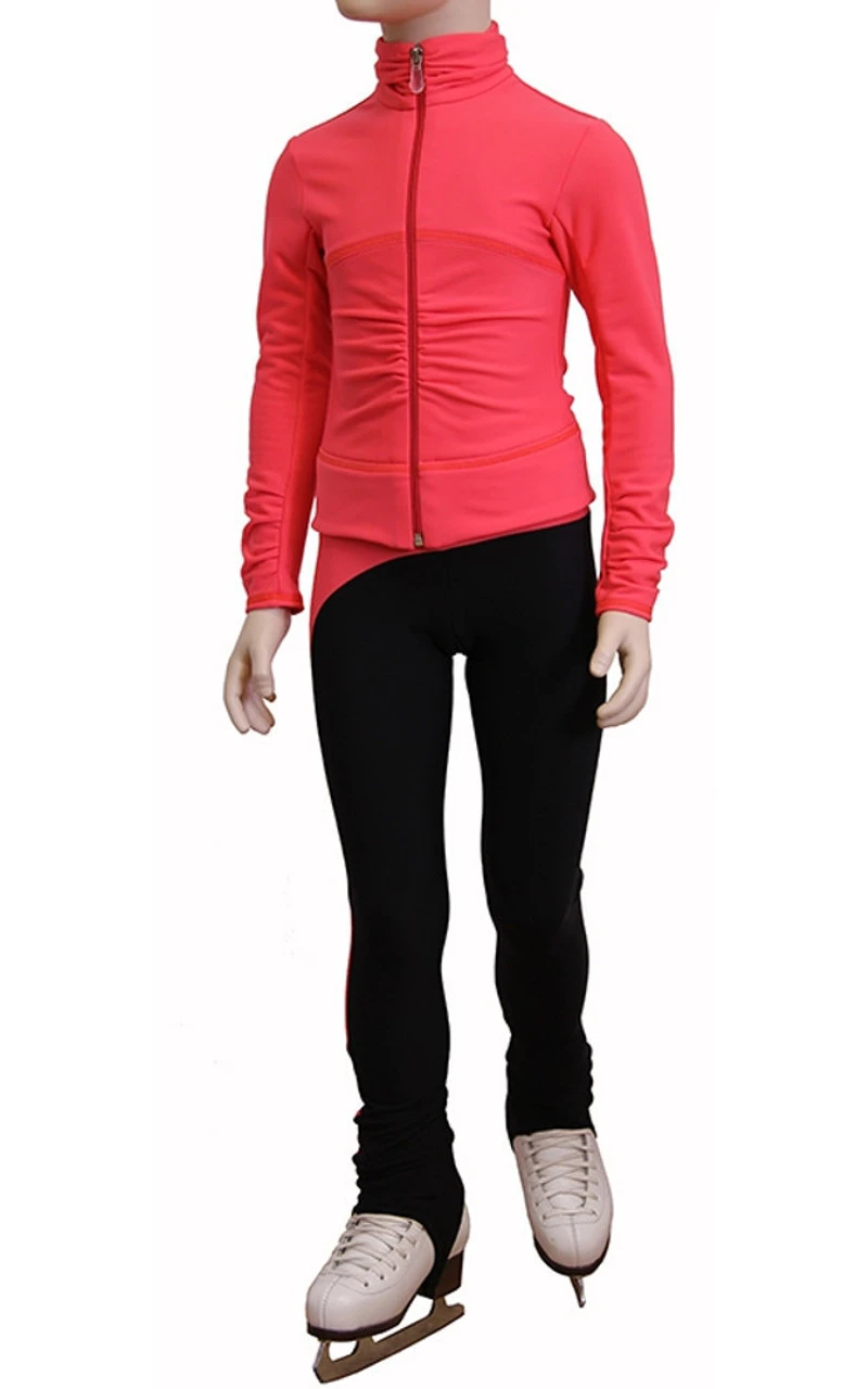 IceDress Figure Skating Thermal Pants - Drape-2 (Coral) 4 IceDress Figure Skating Thermal Pants - Drape-2 (Coral) - Image 2