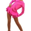 IceDress Figure Skating Dress - Thermal - Serpentine (Hot Pink With Lycra)