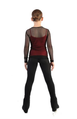 IceDress Ice - Figure Skating Two-Layer Top : Mesh Long Sleeve With Cami Top (Black And Red) -Skate Shop 4 1.1672310130 05062.1672314395